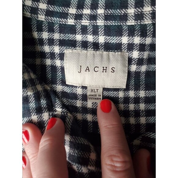 Jachs Button Up Long Sleeve Mens Sz XLT Flannel Shirt Plaid Heavyweight Outdoor - Picture 2 of 11